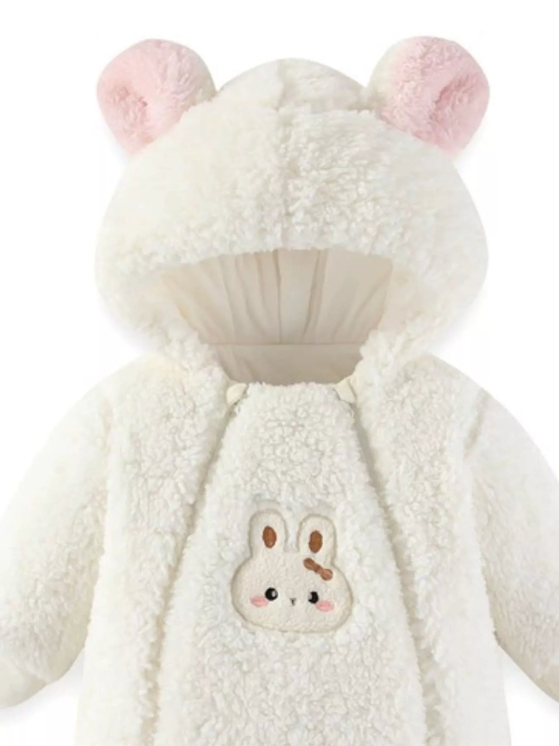 Cute Bunny Hooded Fleece One-Piece - cas7m