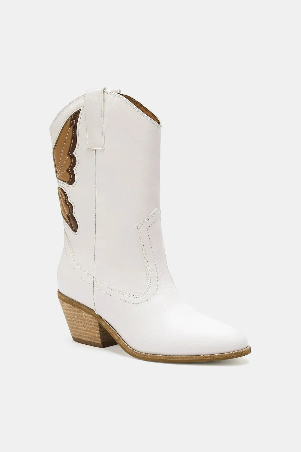 Beast Fashion Butterfly Cut Detail Point Toe Boots - cas7m