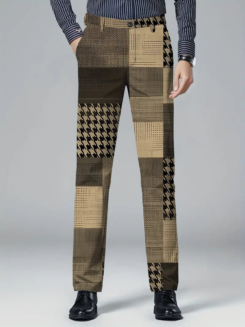 Mens Casual Slim-fit Straight-leg Dress Pants - cas7m