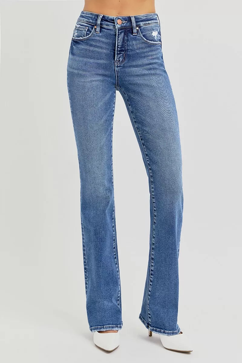 RISEN Full Size Tummy Control High Rise Straight Jeans Plus Size - cas7m