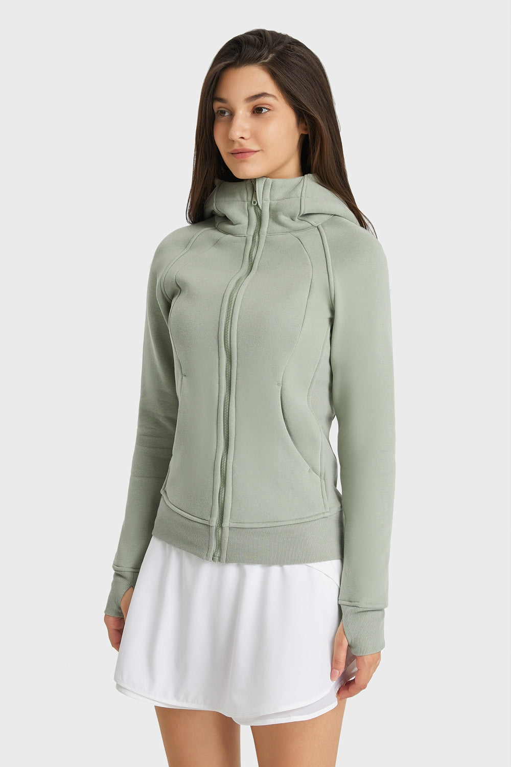 Millennia Zip Up Seam Detail Hooded Sports Jacket - cas7m