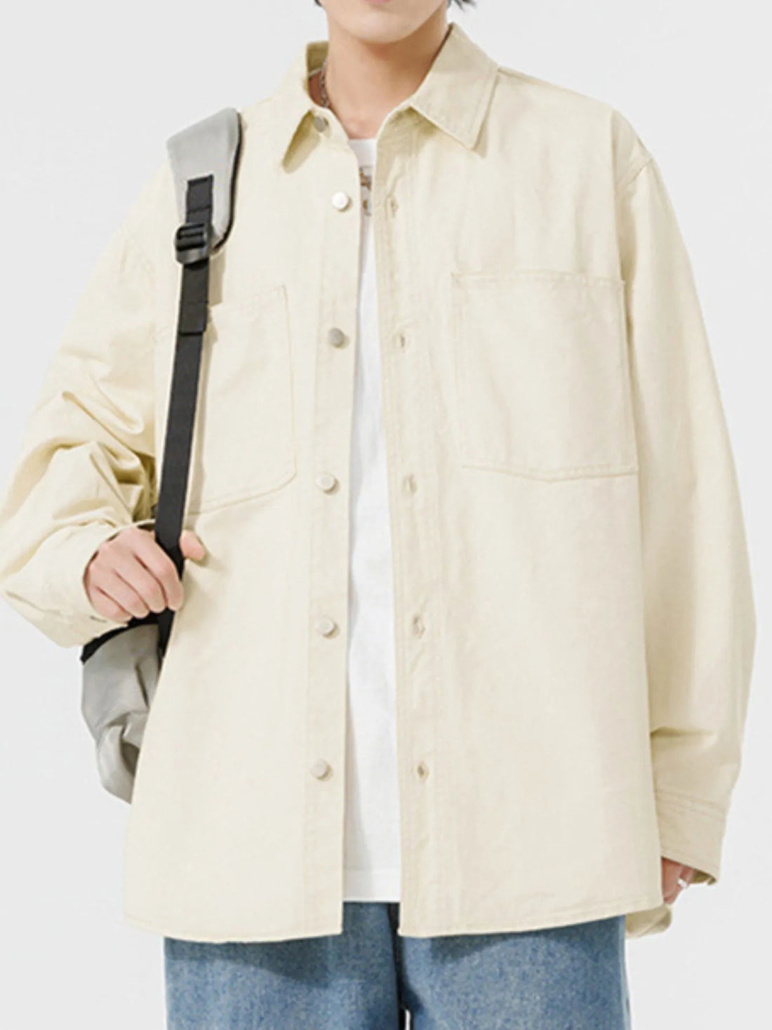 Men's Button Up Long Sleeve Shirt - cas7m