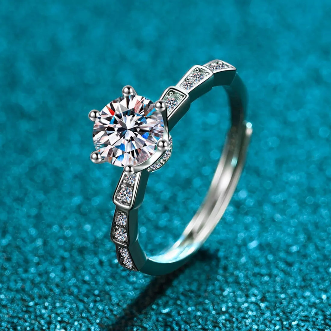 1 Carat Moissanite 925 Sterling Silver Ring - cas7m