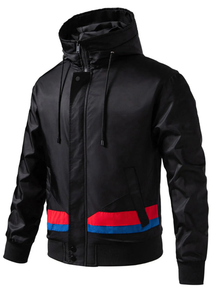 Men's Zip Up Hooded Windproof Jacket - cas7m