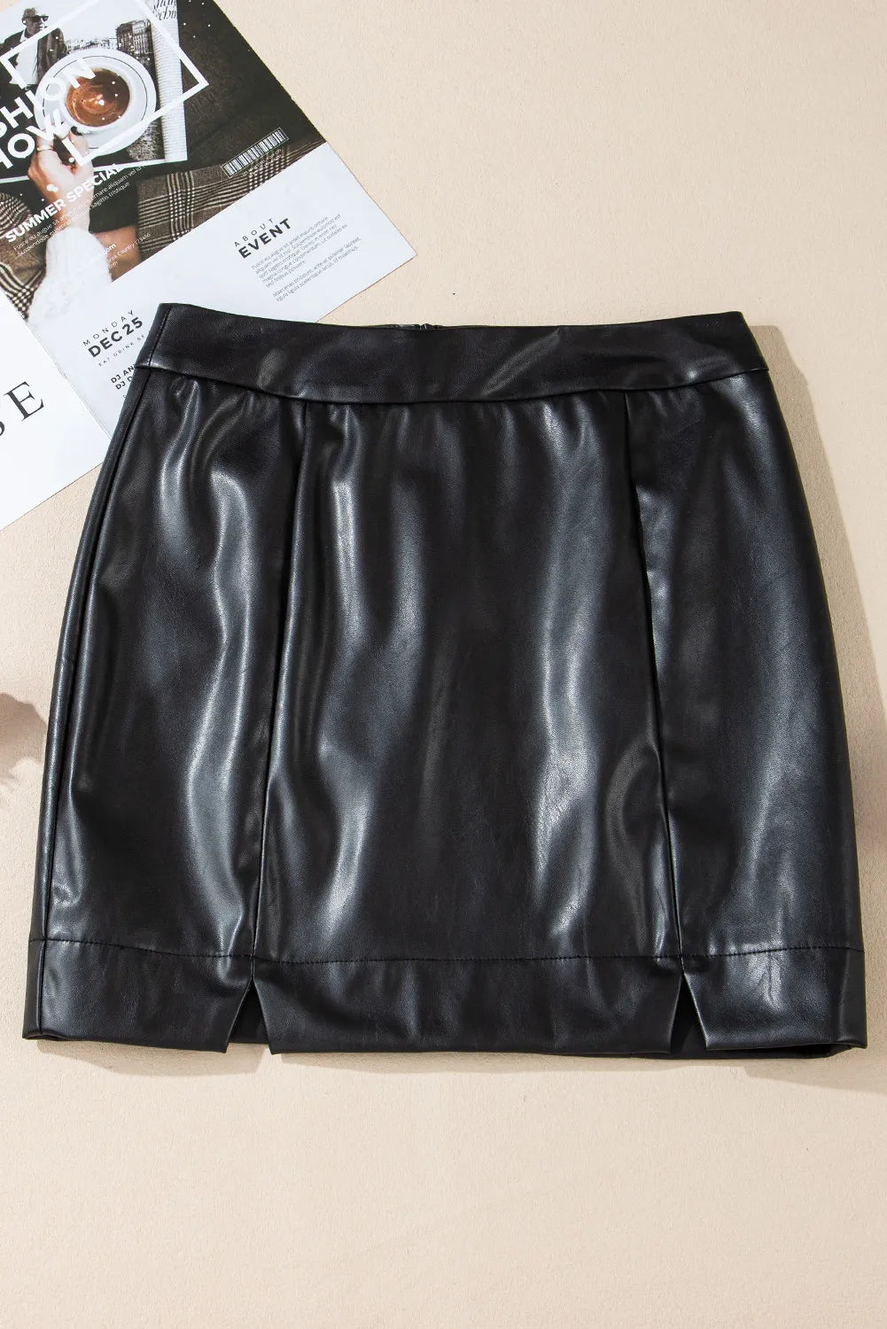 PU Leather Mini Skirt - cas7m