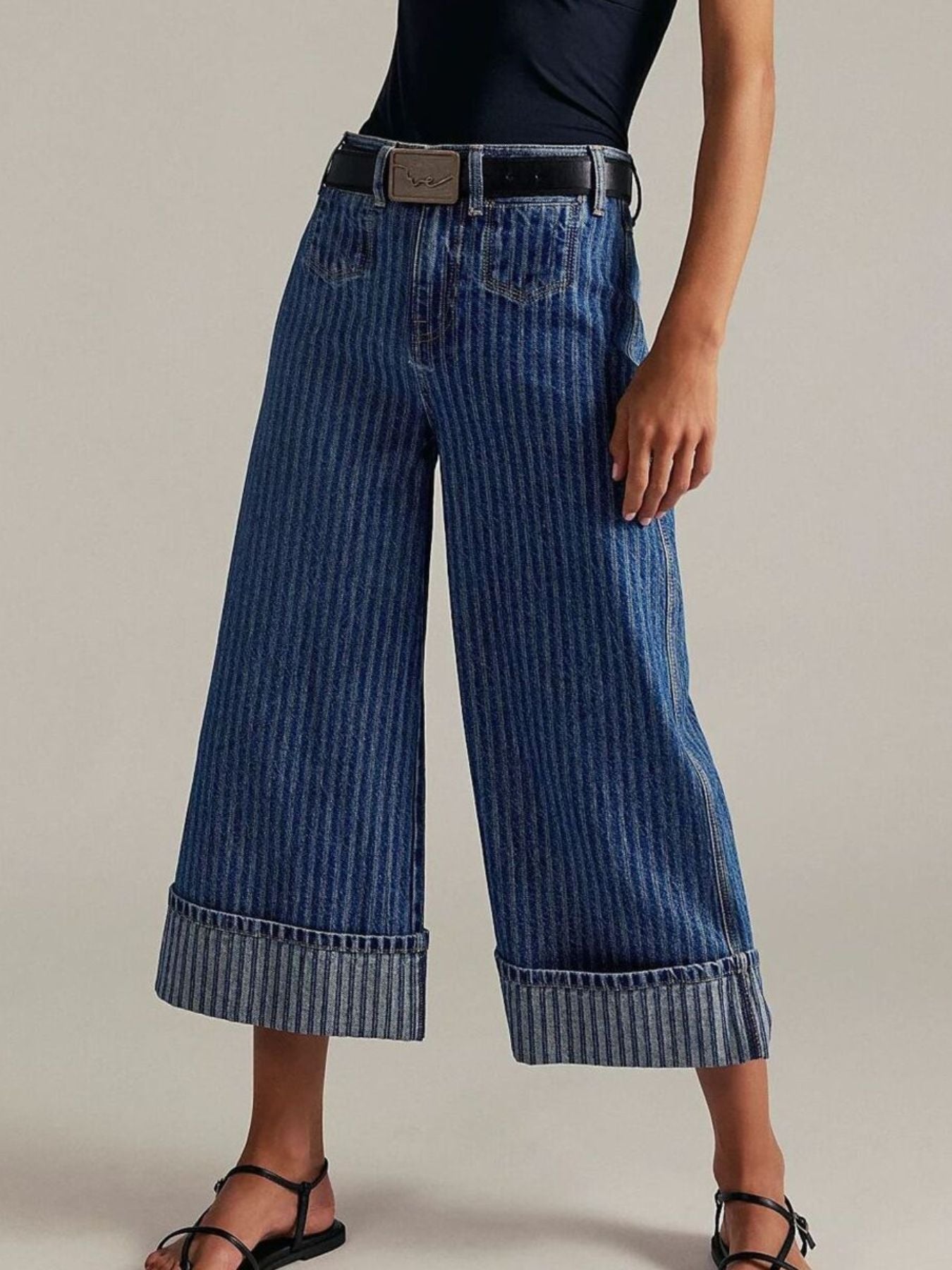 Wide-Leg Cropped Jeans - cas7m