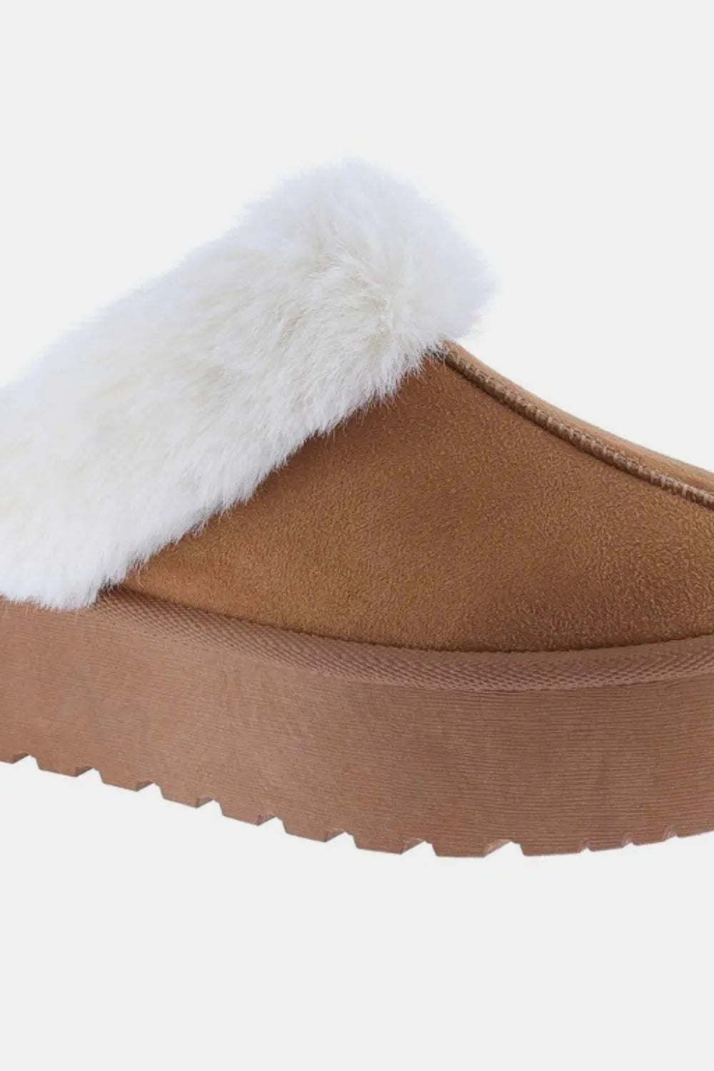 Weeboo Thick Bottom Fur Trim Snow Slippers - cas7m
