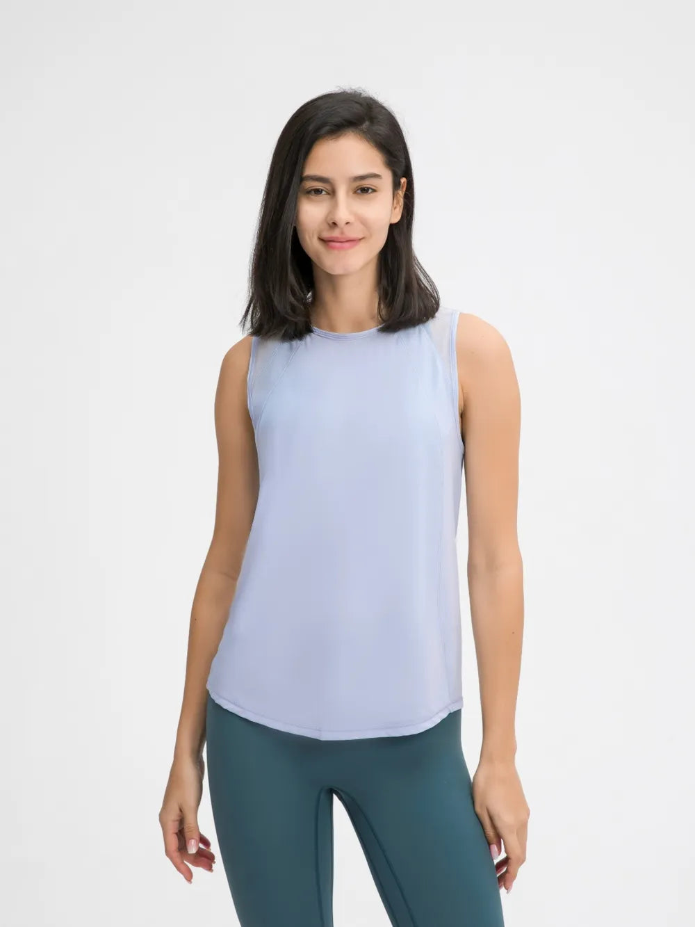 Millennia Cutout Back Round Neck Active Tank - cas7m