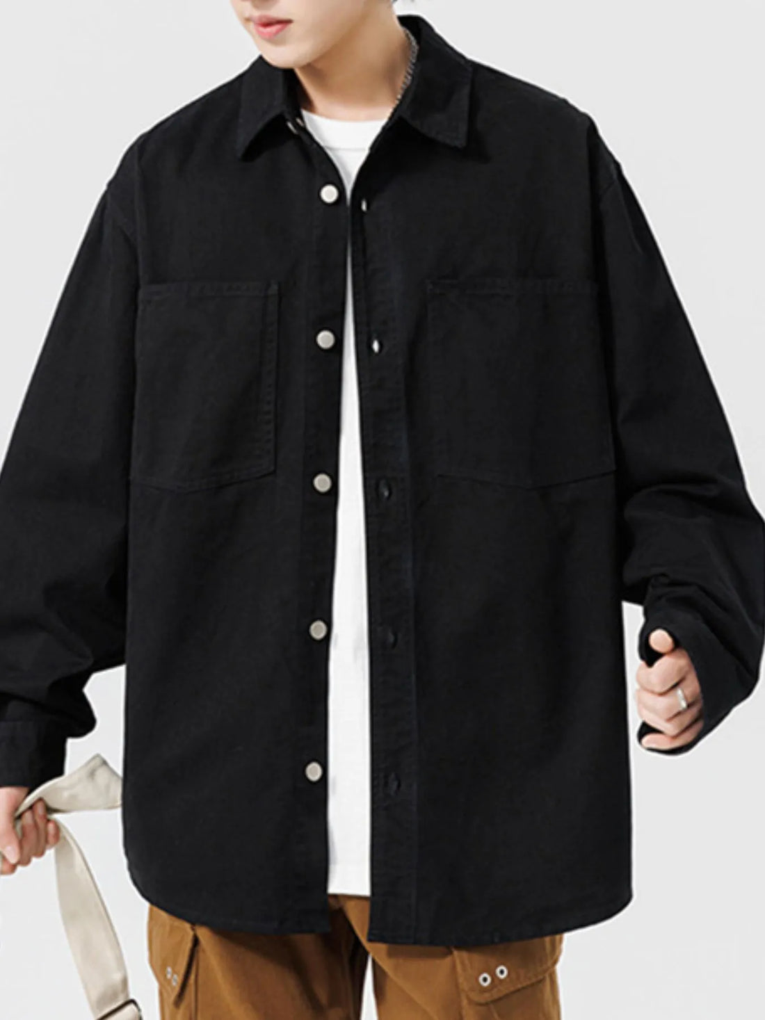 Men's Button Up Long Sleeve Shirt - cas7m