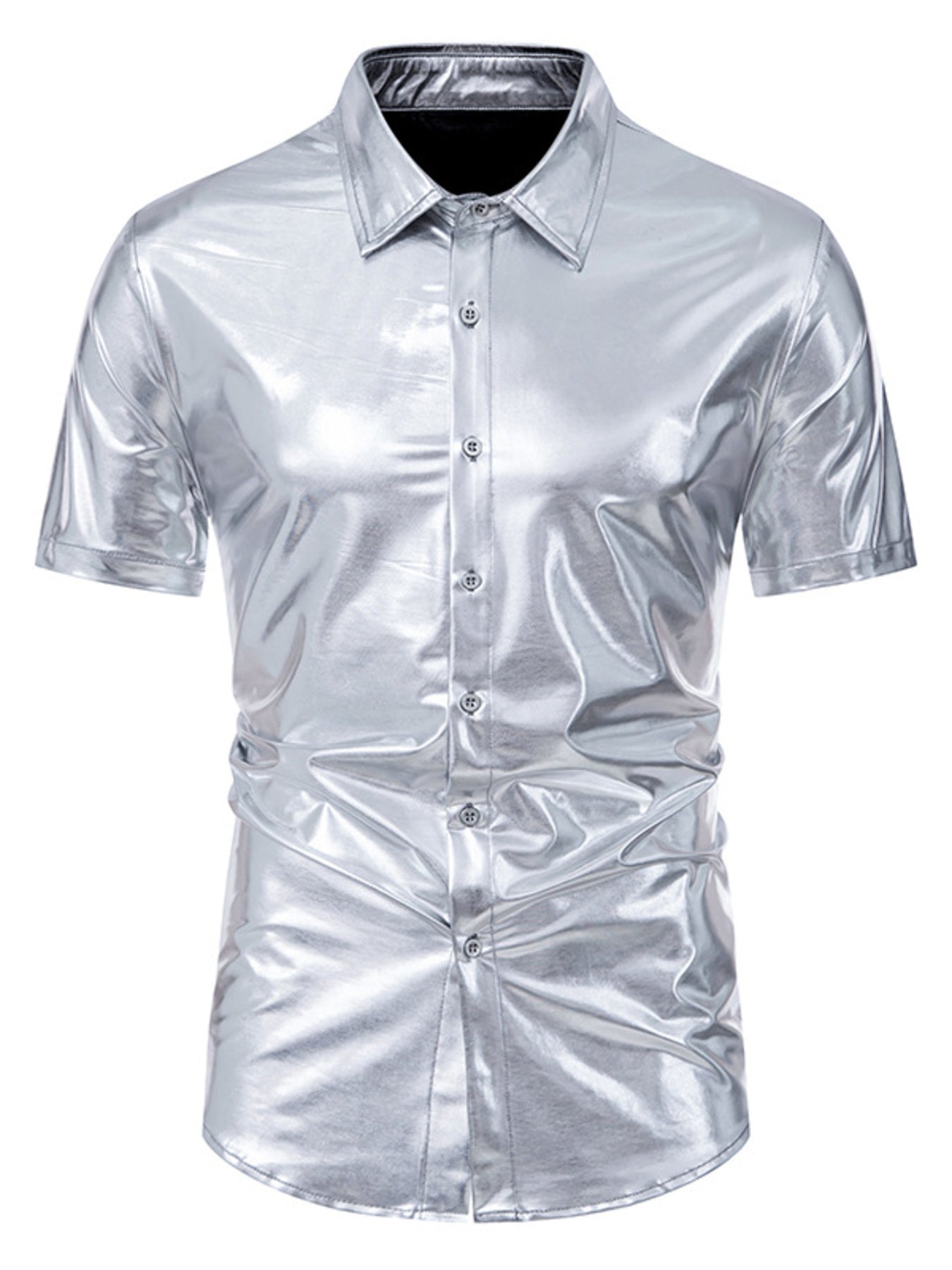 Men's Button Up Short Sleeve Shirt - cas7m