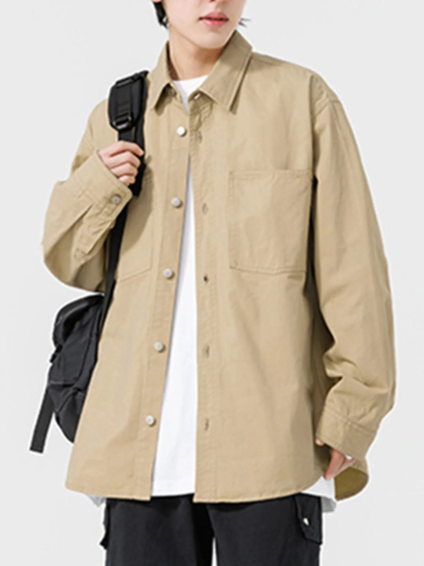 Men's Button Up Long Sleeve Shirt - cas7m