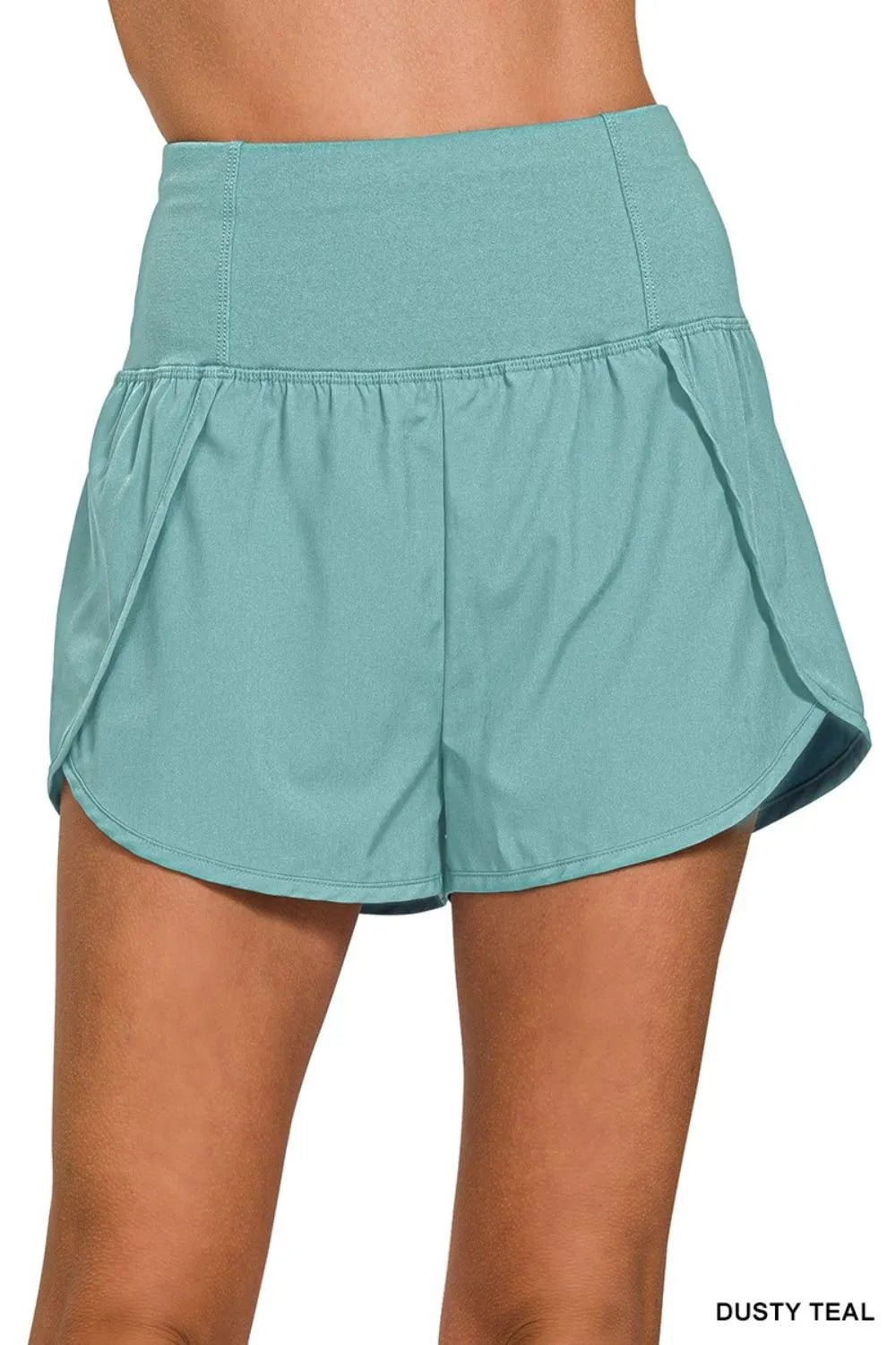 Zenana High Waisted Zippered Back Pocket Running Shorts - cas7m