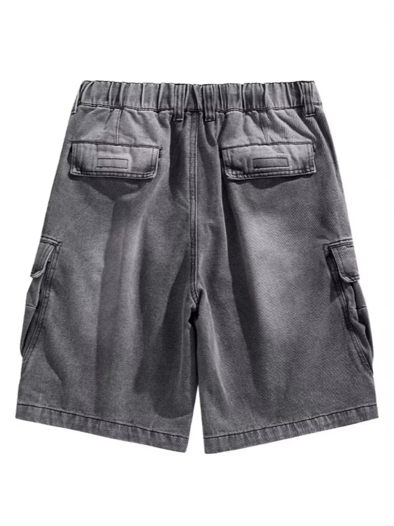 Men's Vintage Wash Cargo Demin Shorts - cas7m