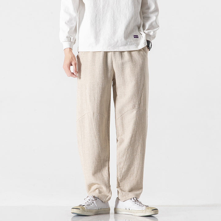 Cotton-linen Mens Pants Linen Pants Loose-fit - cas7m