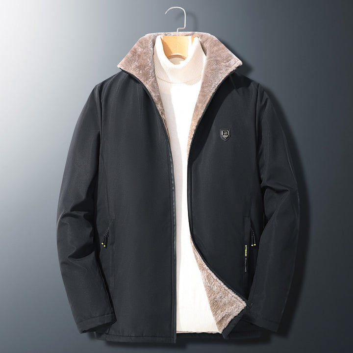 Thick Lamb Velvet Jacket Men's Warm Plus Size Quilted - cas7m