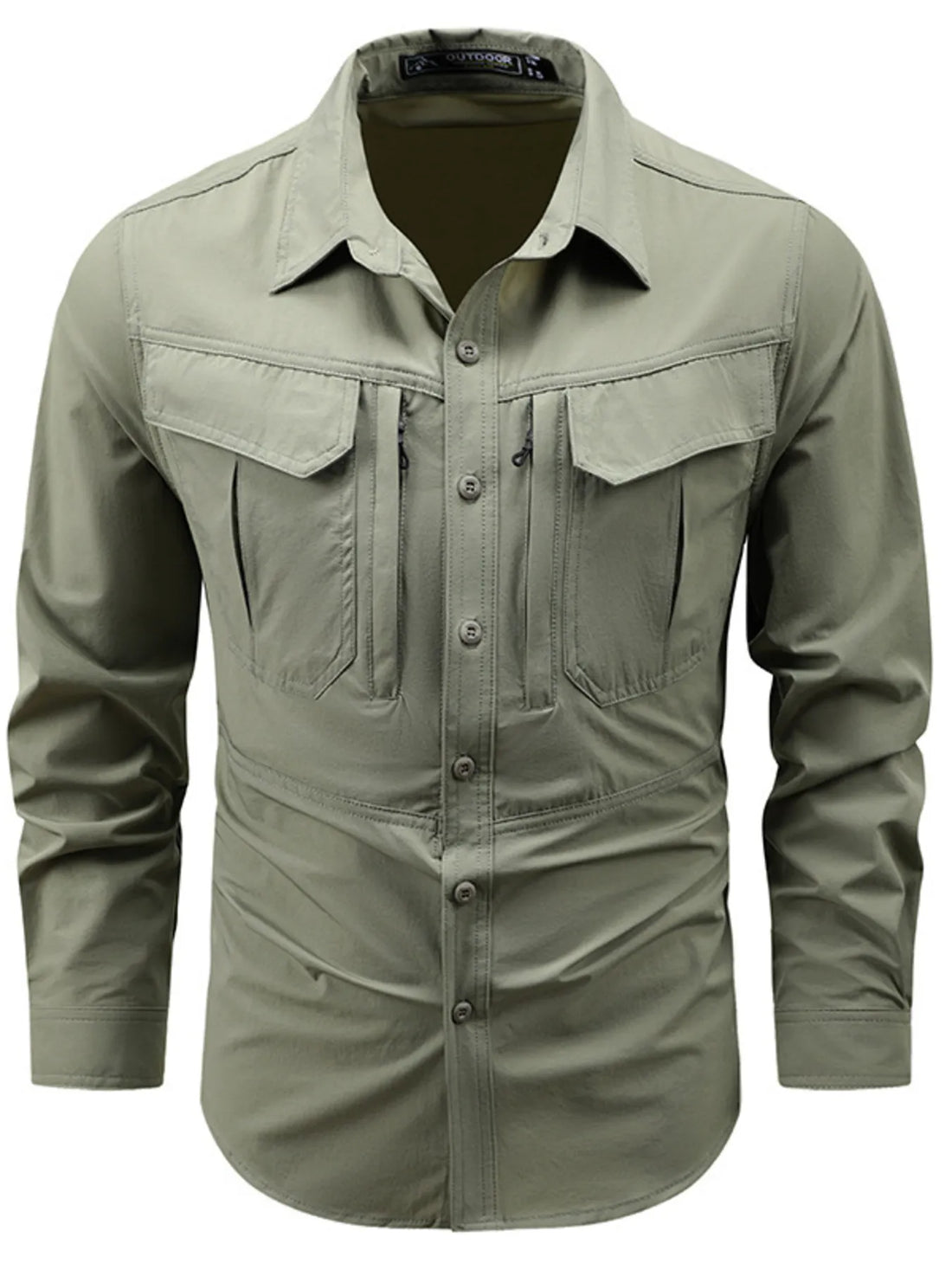 Men's Plus Size Button Up Long Sleeve Shirt - cas7m