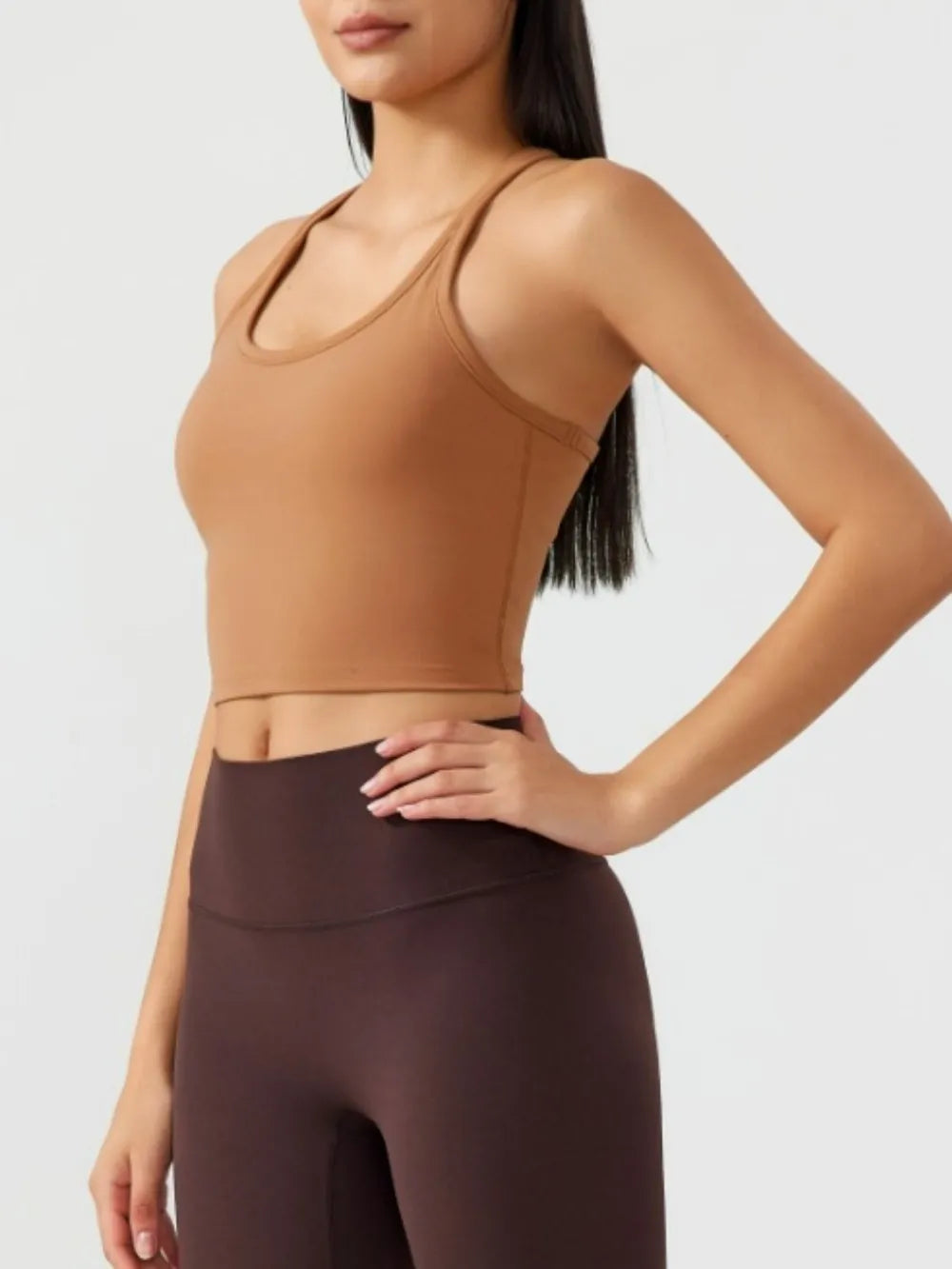 Millennia Scoop Neck Active Tank with Detachable Chest Pads - cas7m