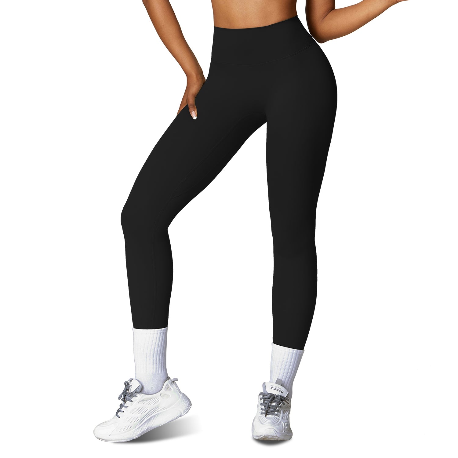 4 Sizes-5 Colors Option - 1Pc Women's High Waist Workout Leggings Tummy Control Compression Yoga Tight Pants Gym Pants Athletic Running Leggings With 25In Inseam No Front Seam - cas7m