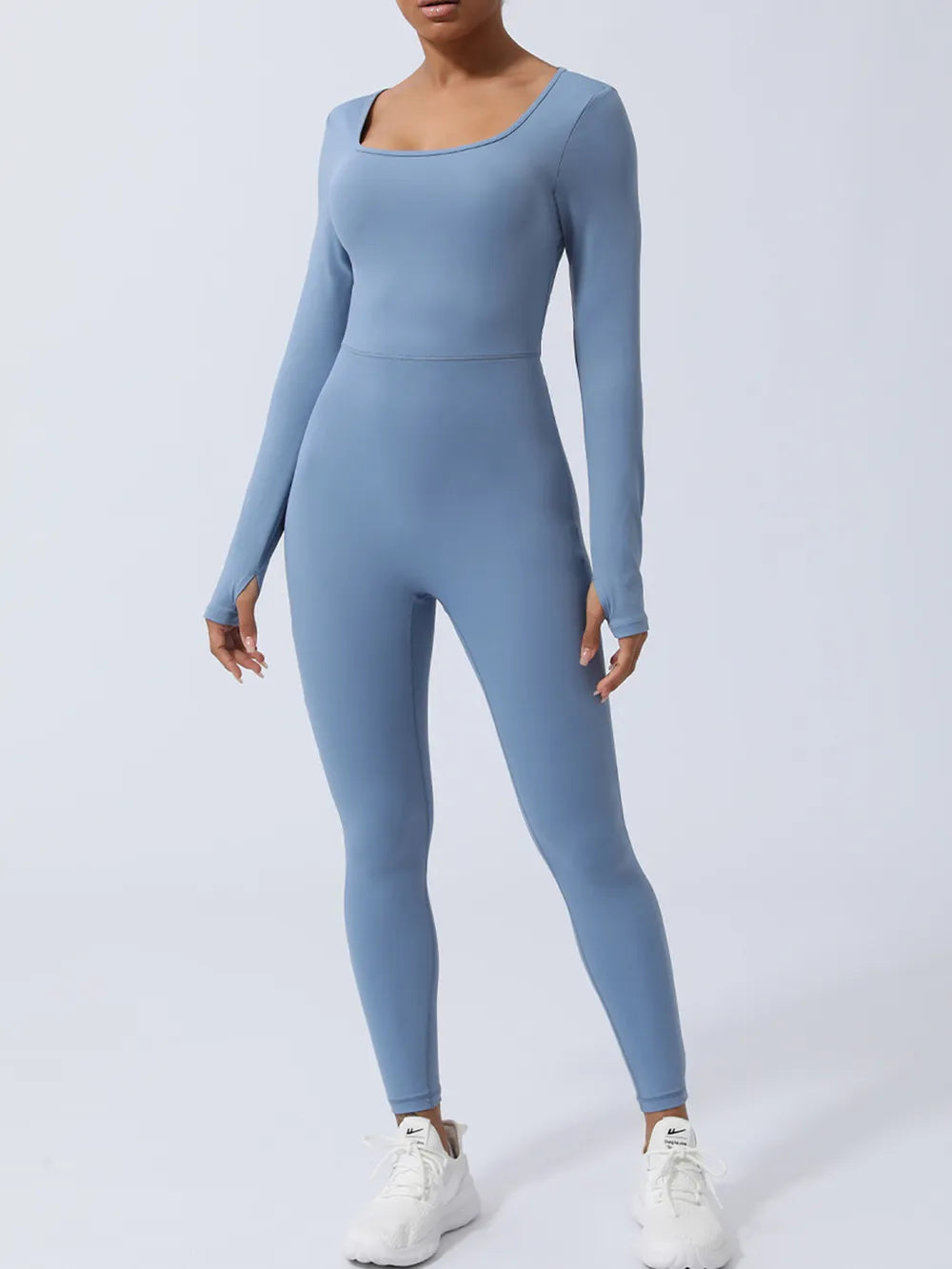 Twisted Backless Long Sleeve Jumpsuit - cas7m