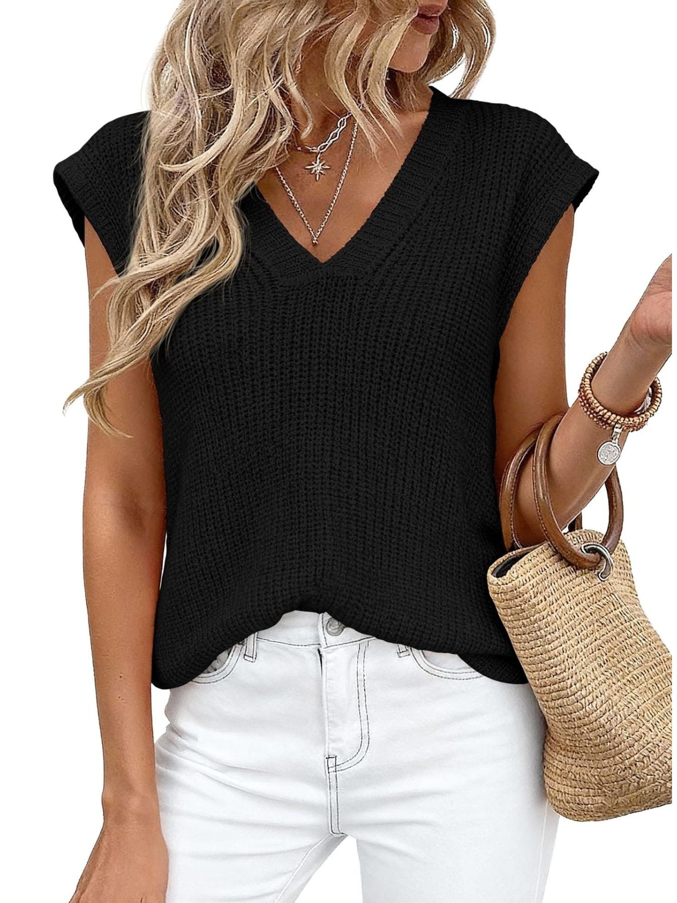 V-Neck Sweater Vest - cas7m