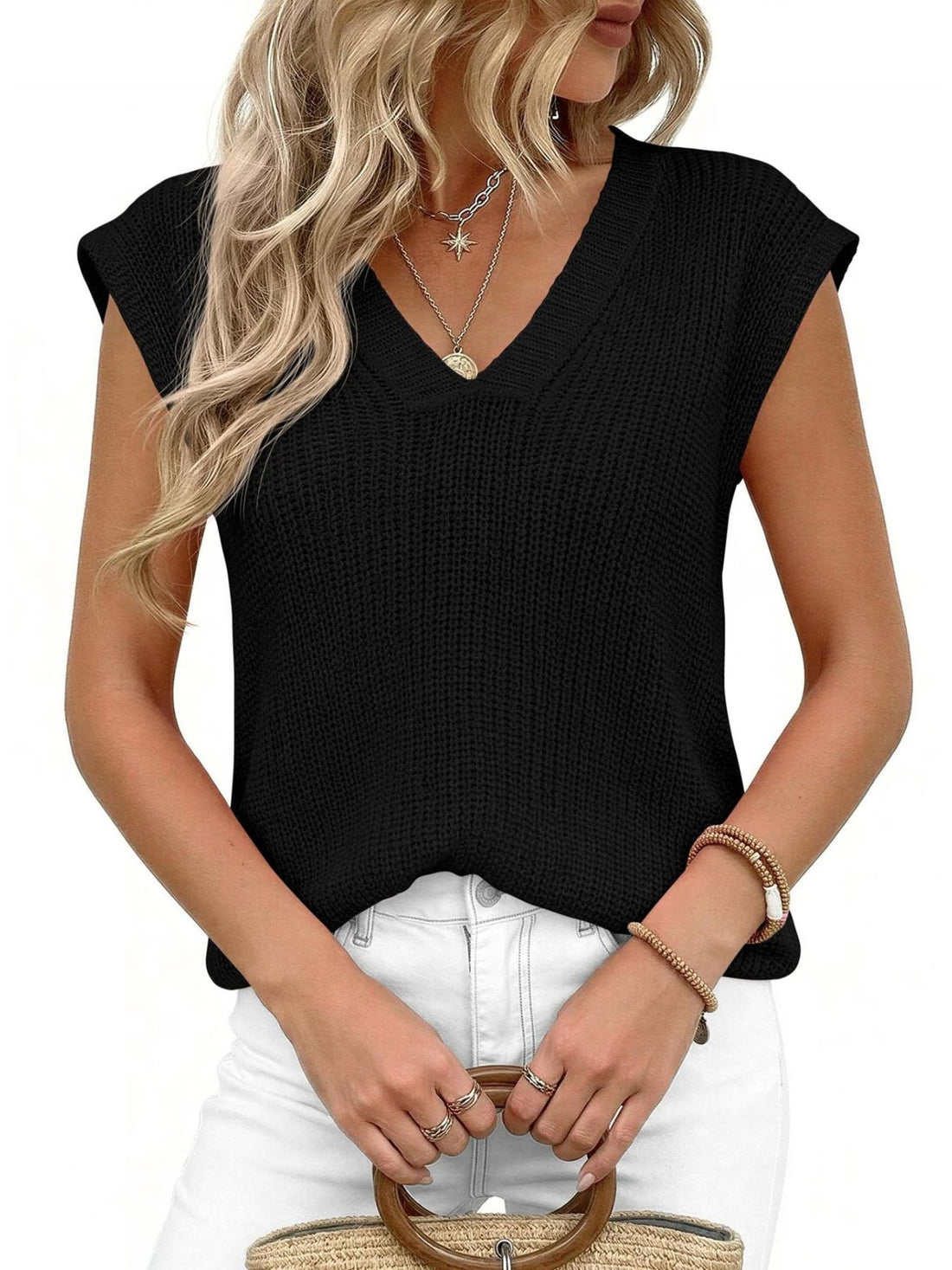 V-Neck Sweater Vest - cas7m