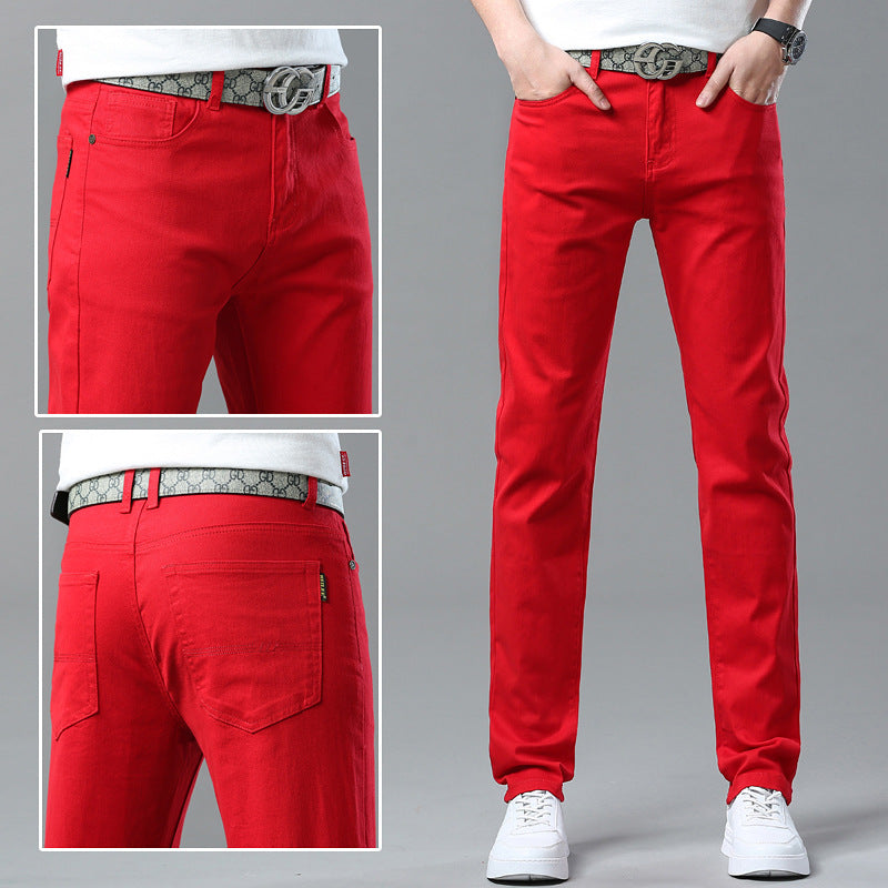 Men Fashion Brands Stretch Slim Fit Skinny Pants - cas7m