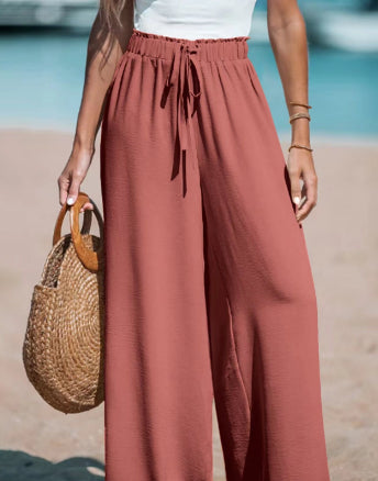Women's Drawstring Loose Casual Wide-leg Trousers - cas7m