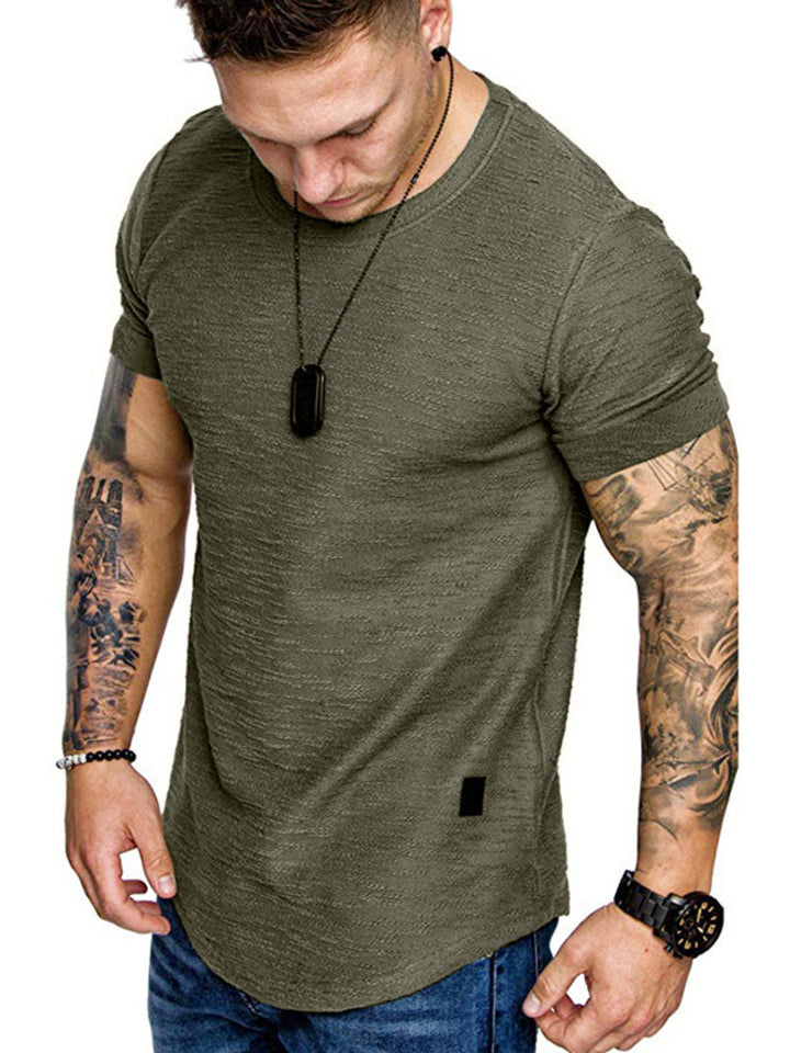 Men's Round Neck Slim Fit Casual T-Shirt - cas7m