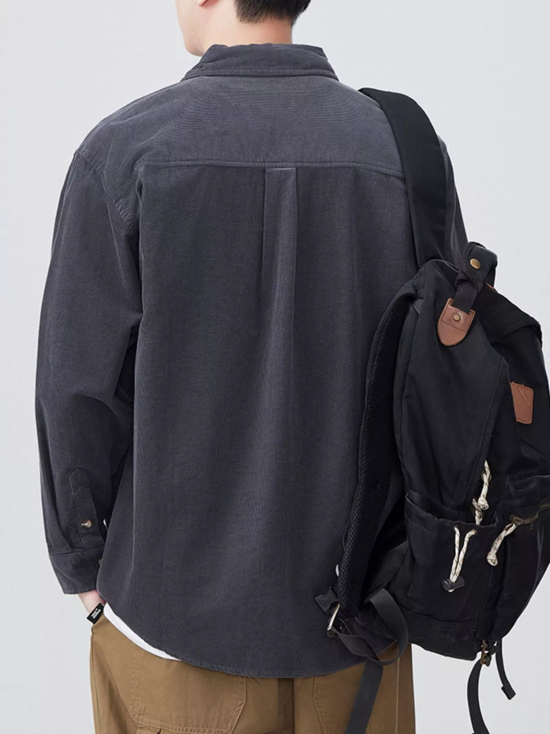 Men's Plus Size Button Up Long Sleeve Shirt - cas7m
