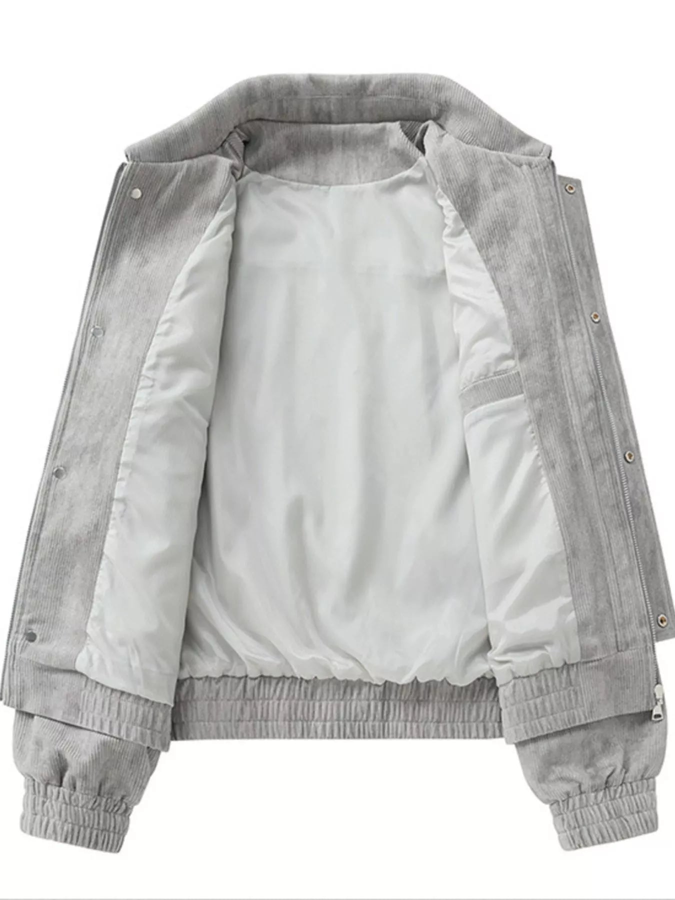 Men's Plus Size Casual Corduroy Snap-Down Jacket - cas7m