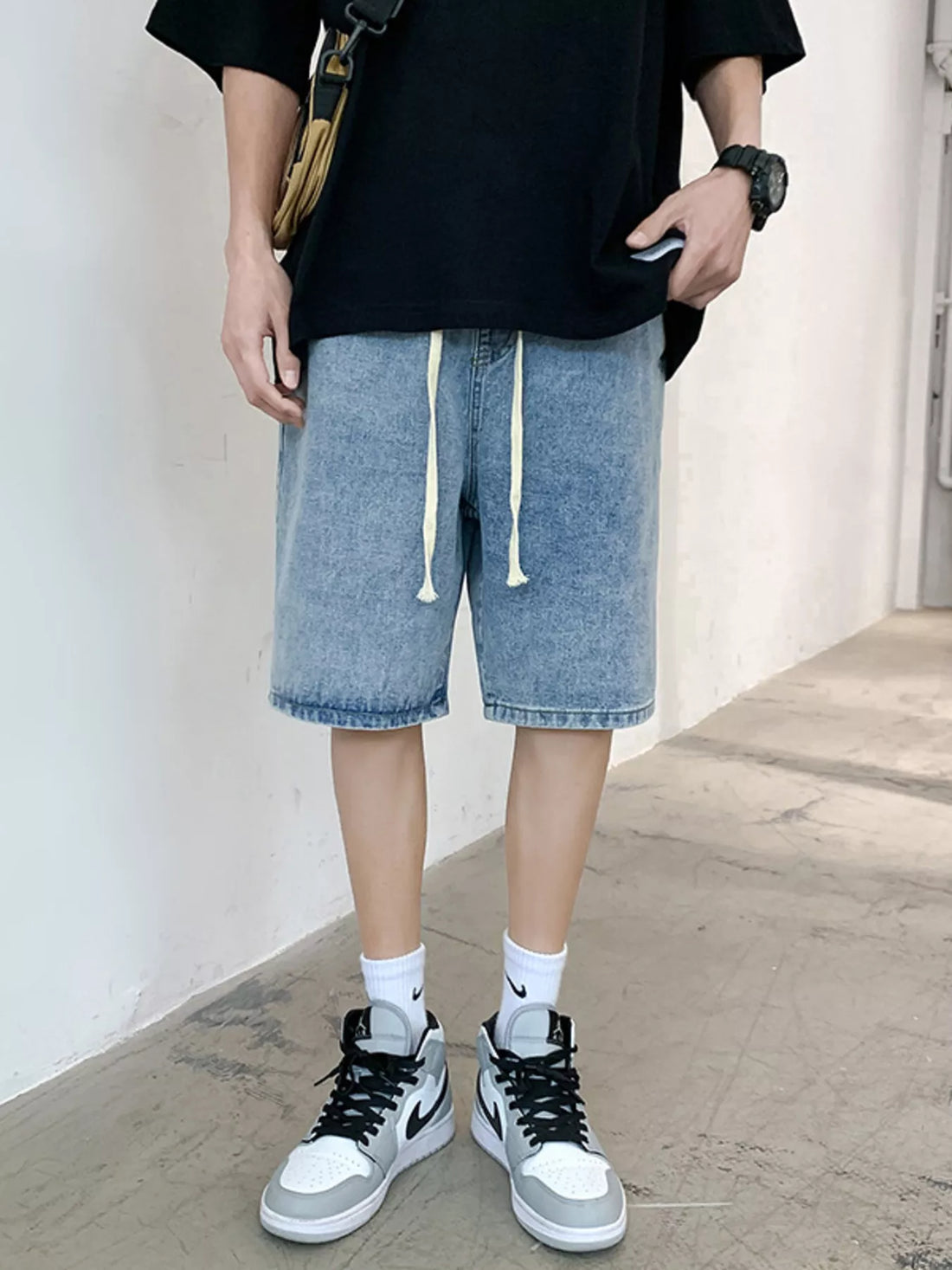 Men's Casual Loose Fit Denim Shorts - cas7m