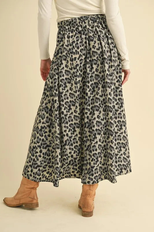 Aemi+Co Leopard Midi Skirt - cas7m
