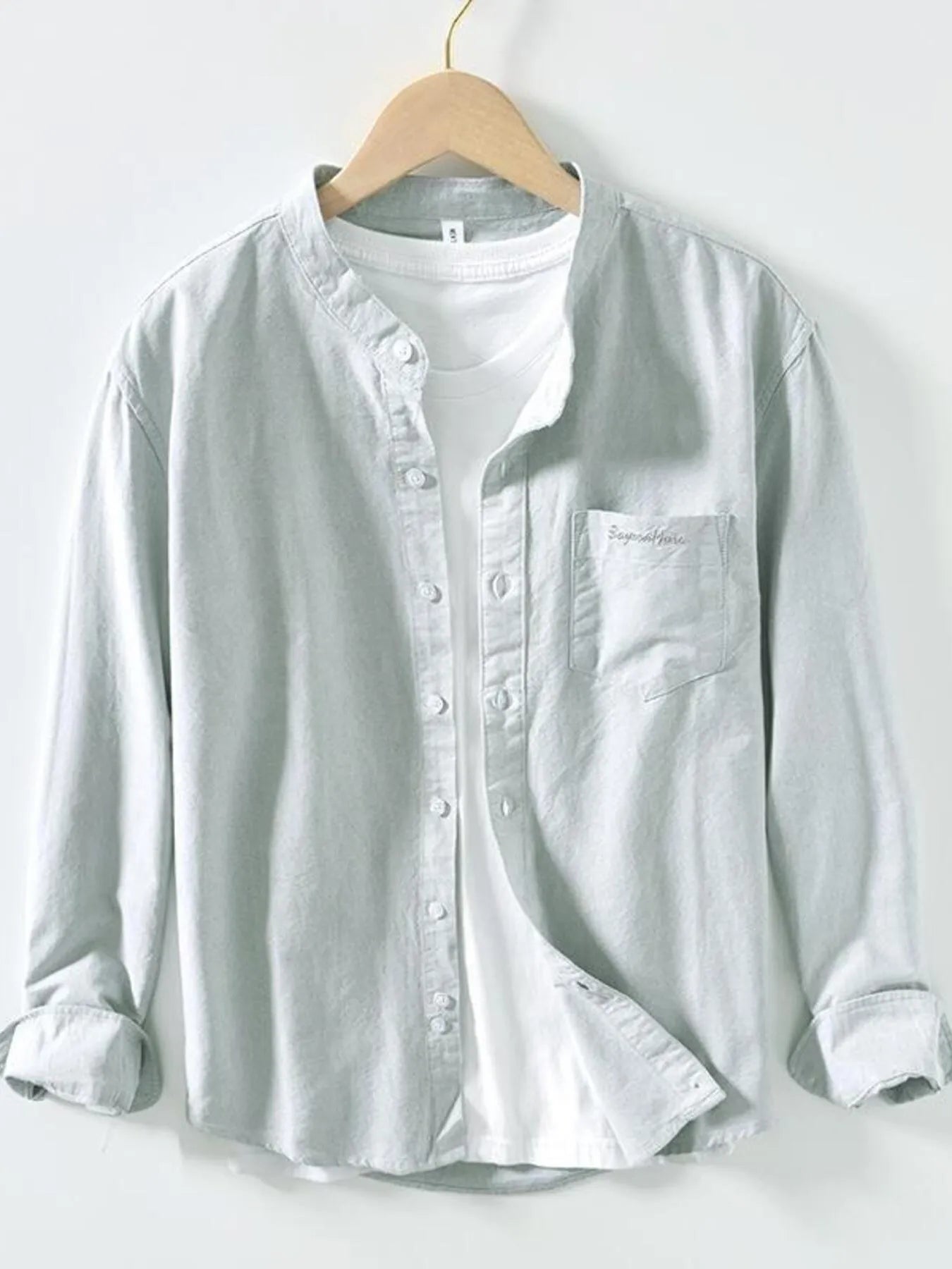 Men's Button Up Long Sleeve Shirt - cas7m