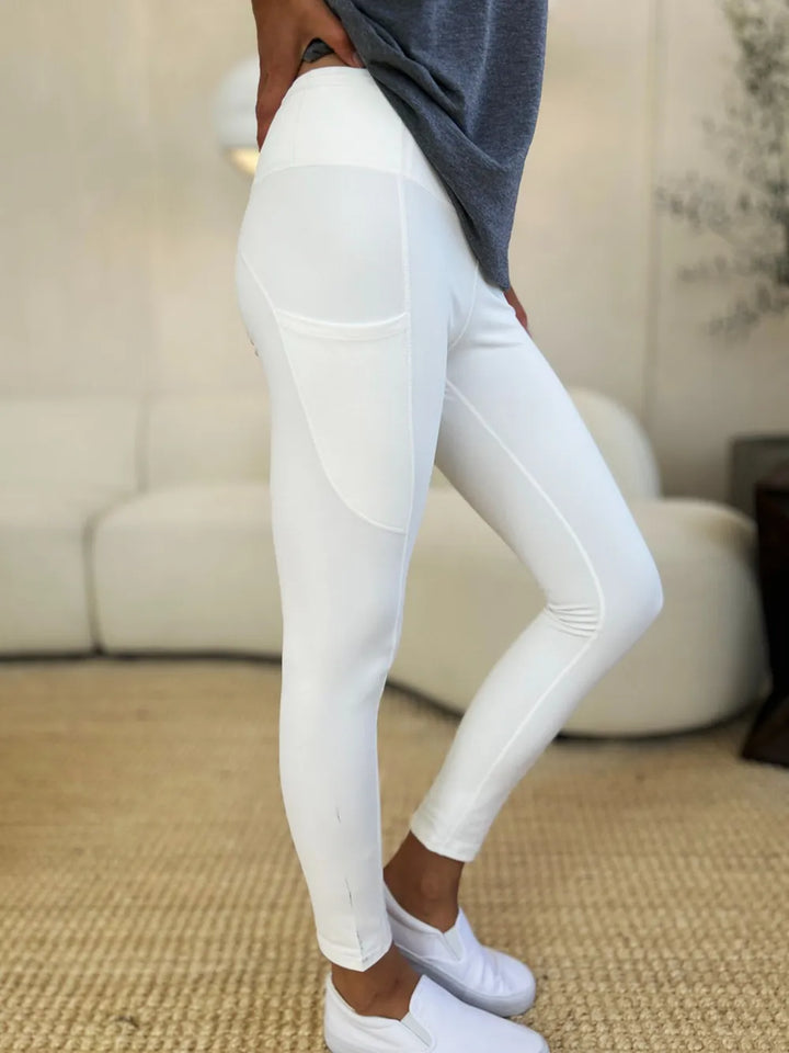 Wide Waistband Sports Leggings - cas7m