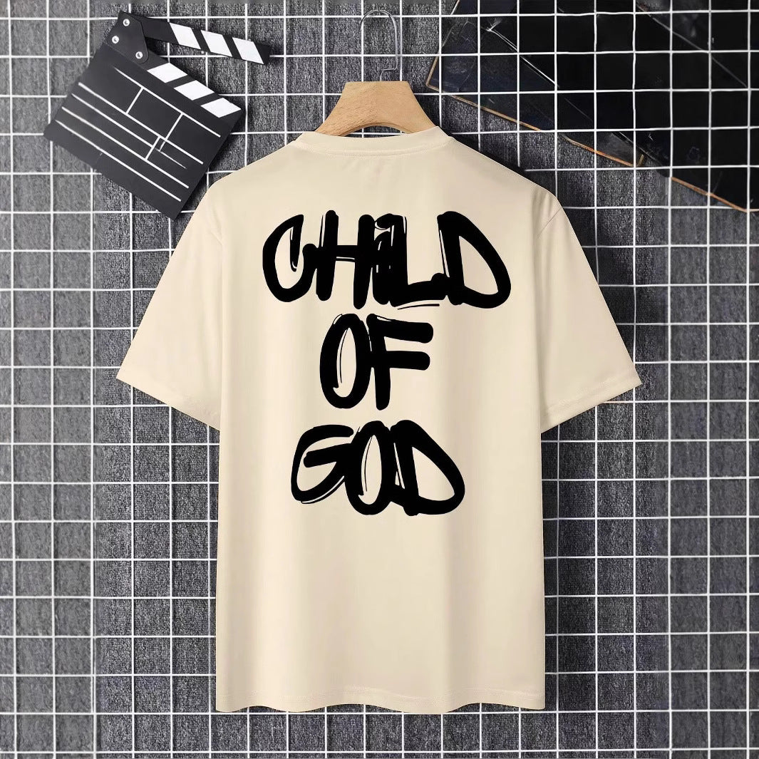 Personality Letter Pattern Oversized T-shirt Men - cas7m