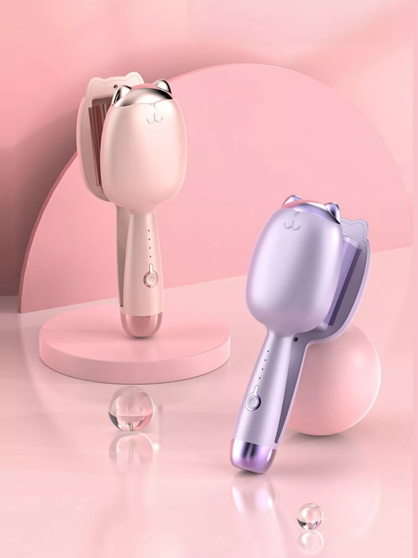 Cat Curl Chic: Portable Cordless Curling Iron for Perfect Curls - cas7m