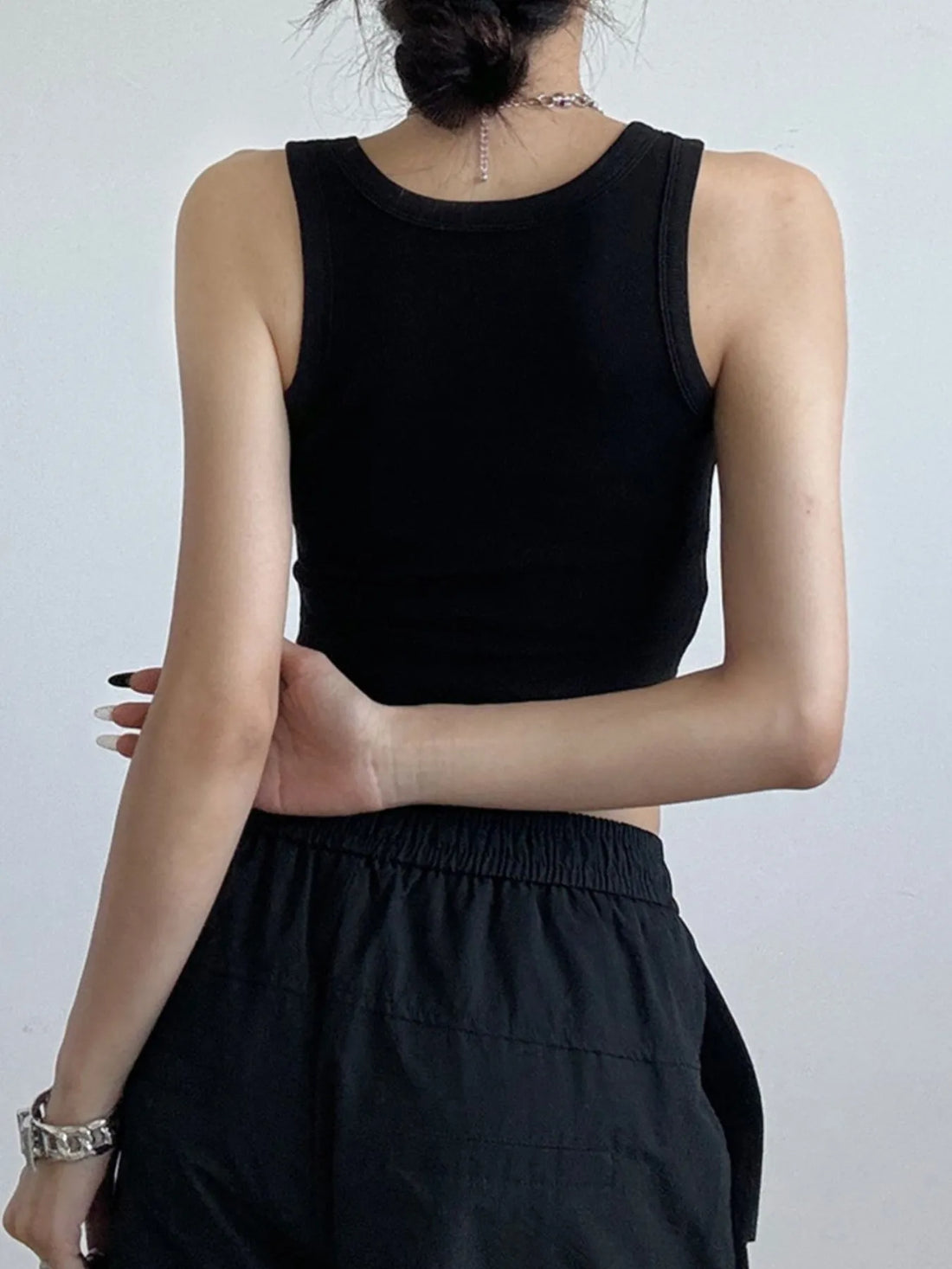 Ribbed Crop Tank Top - cas7m