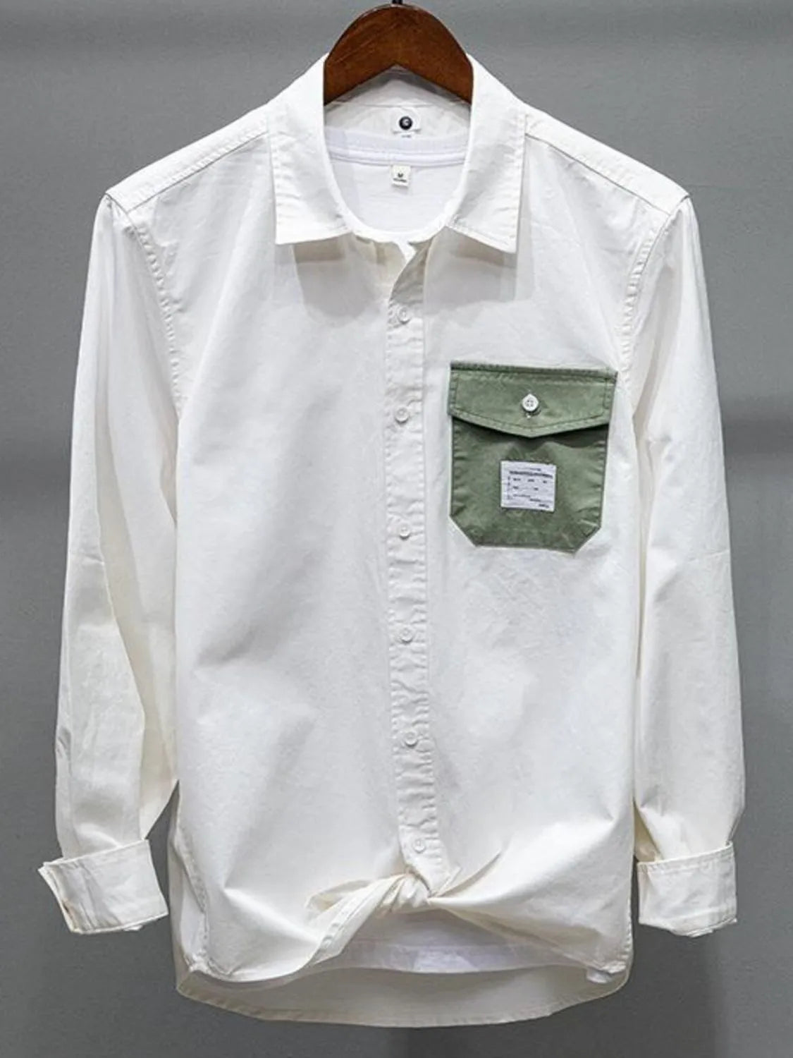 Men's Plus Size Button Up Long Sleeve Shirt - cas7m