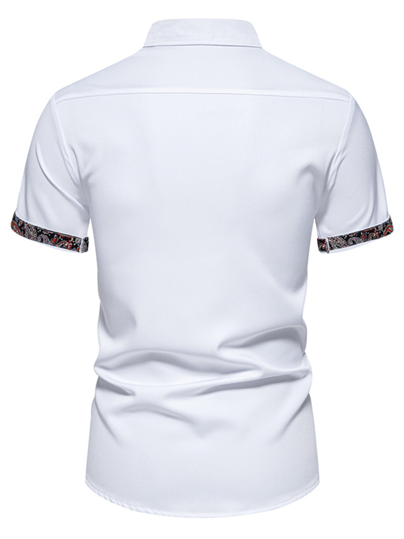 Men's Paisley Trim Short Sleeve Shirt - cas7m