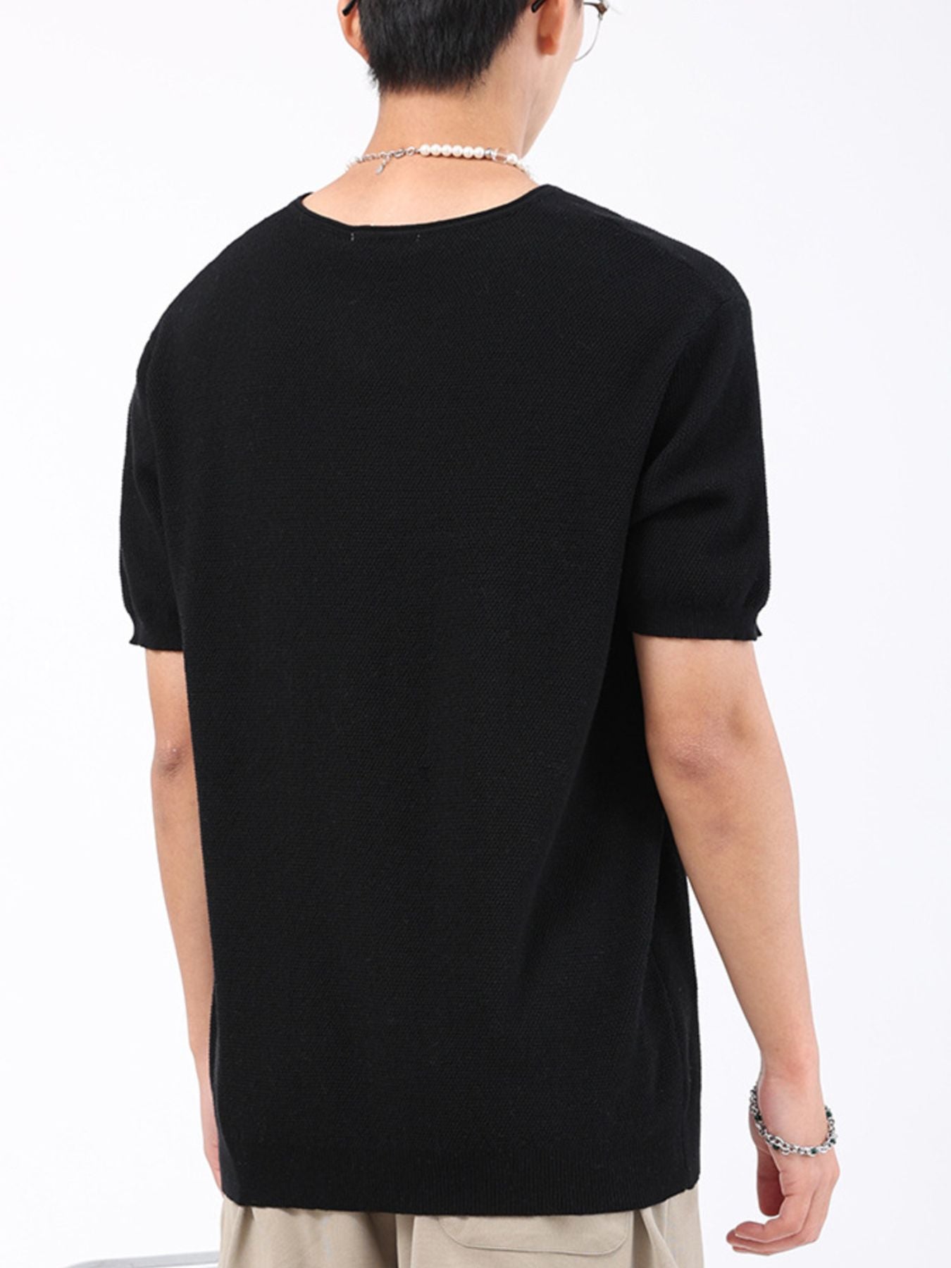Men's Plus Size Casual Knit Short Sleeve T-Shirt - cas7m