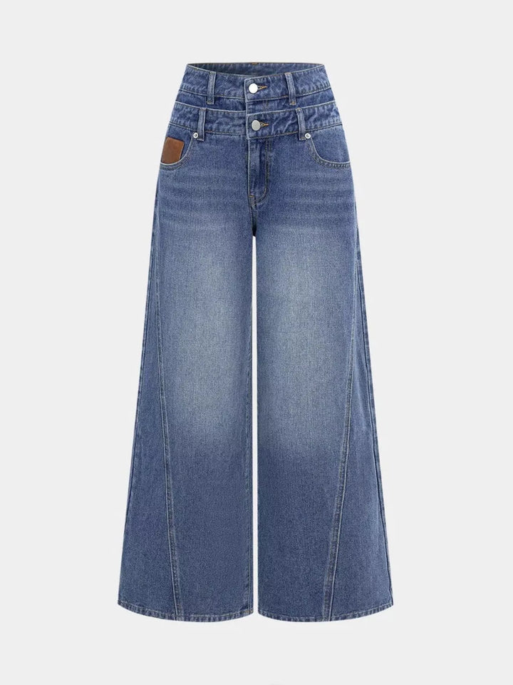 High Waist Wide Leg Jeans - cas7m