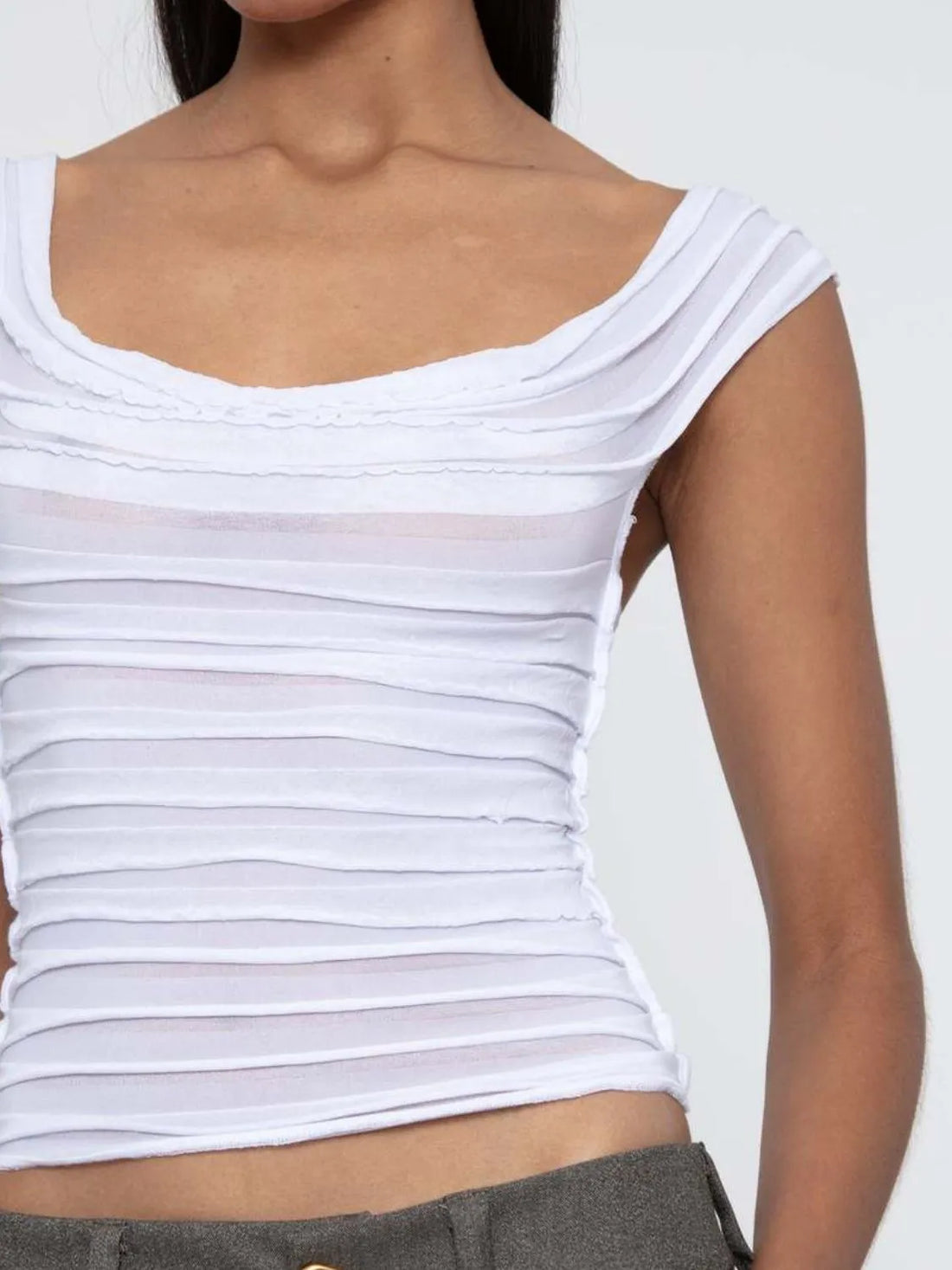 Ruched Solid Tank - cas7m