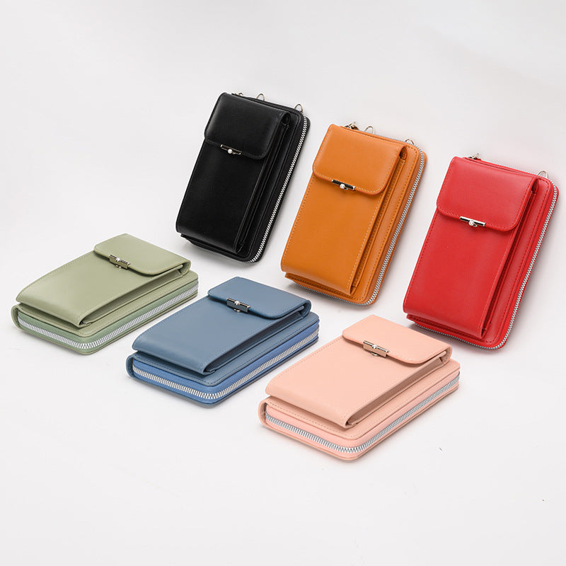 Fashion Large Capacity Mobile Phone Bags Women Small Zipper Crossbody Shoulder Bag Long Wallet - cas7m