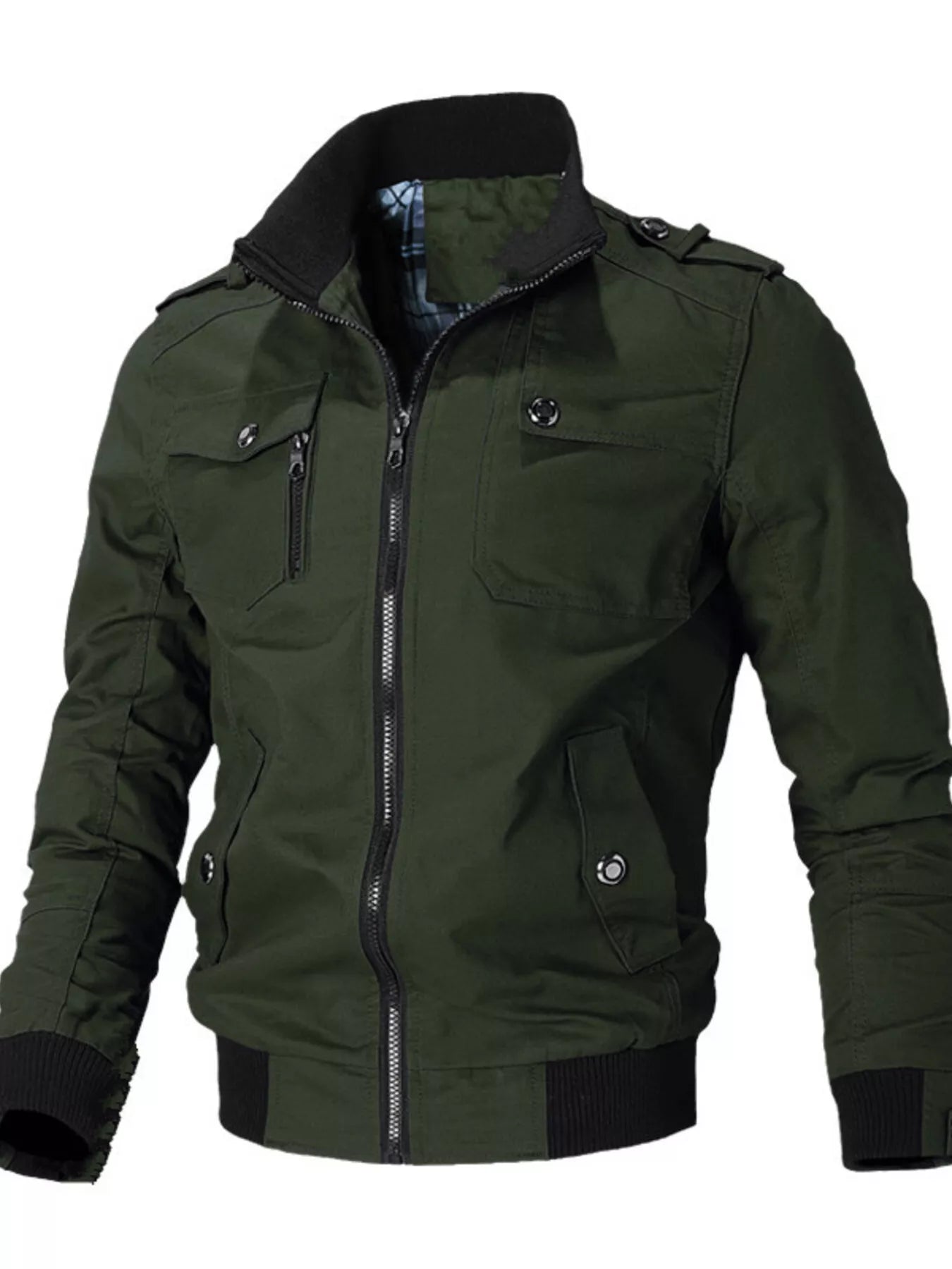 Men's Plus Size Casual Zip Up Lightweight Jacket - cas7m
