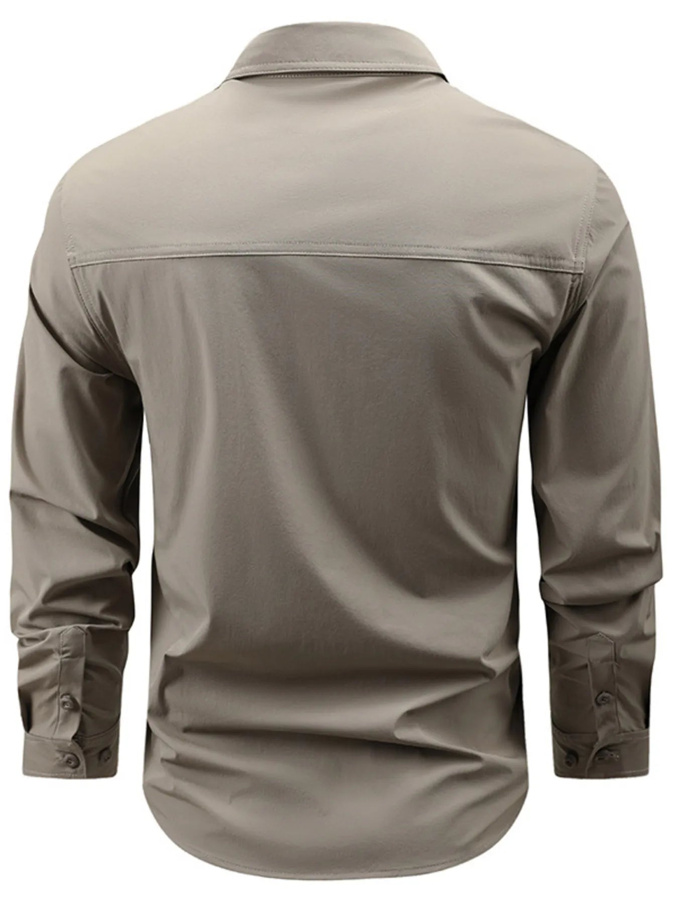 Men's Plus Size Button Up Long Sleeve Shirt - cas7m