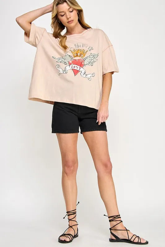 SAGE+FIG Love-Inpired Graphic Oversized T-Shirt - cas7m