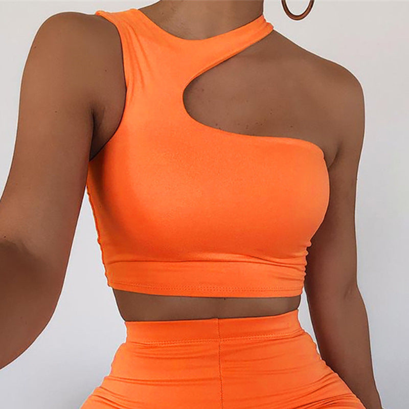 Summer Women's Sexy Asymmetrical Sports Tank Top - cas7m