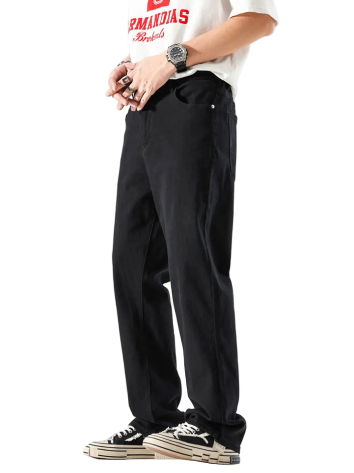 Men's Full Size Wide Leg Jeans with Pockets Plus Size - cas7m