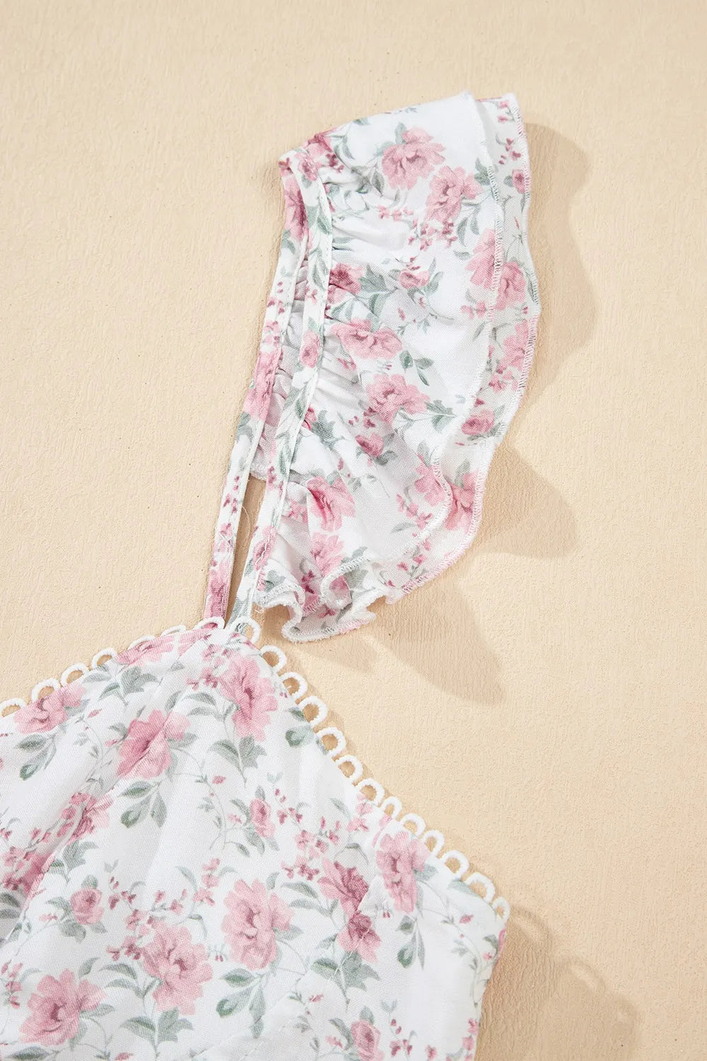Floral Flutter Peplum Tank Top - cas7m