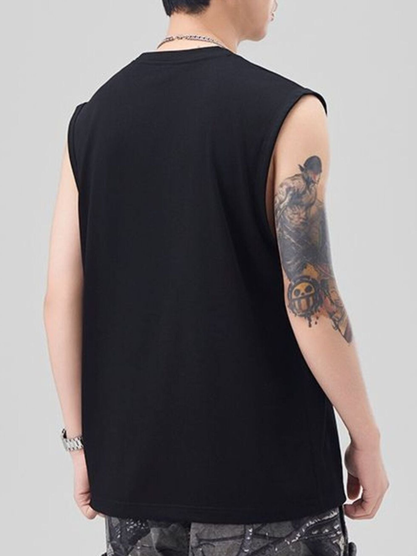 Men's Plus Size Round Neck Tank - cas7m